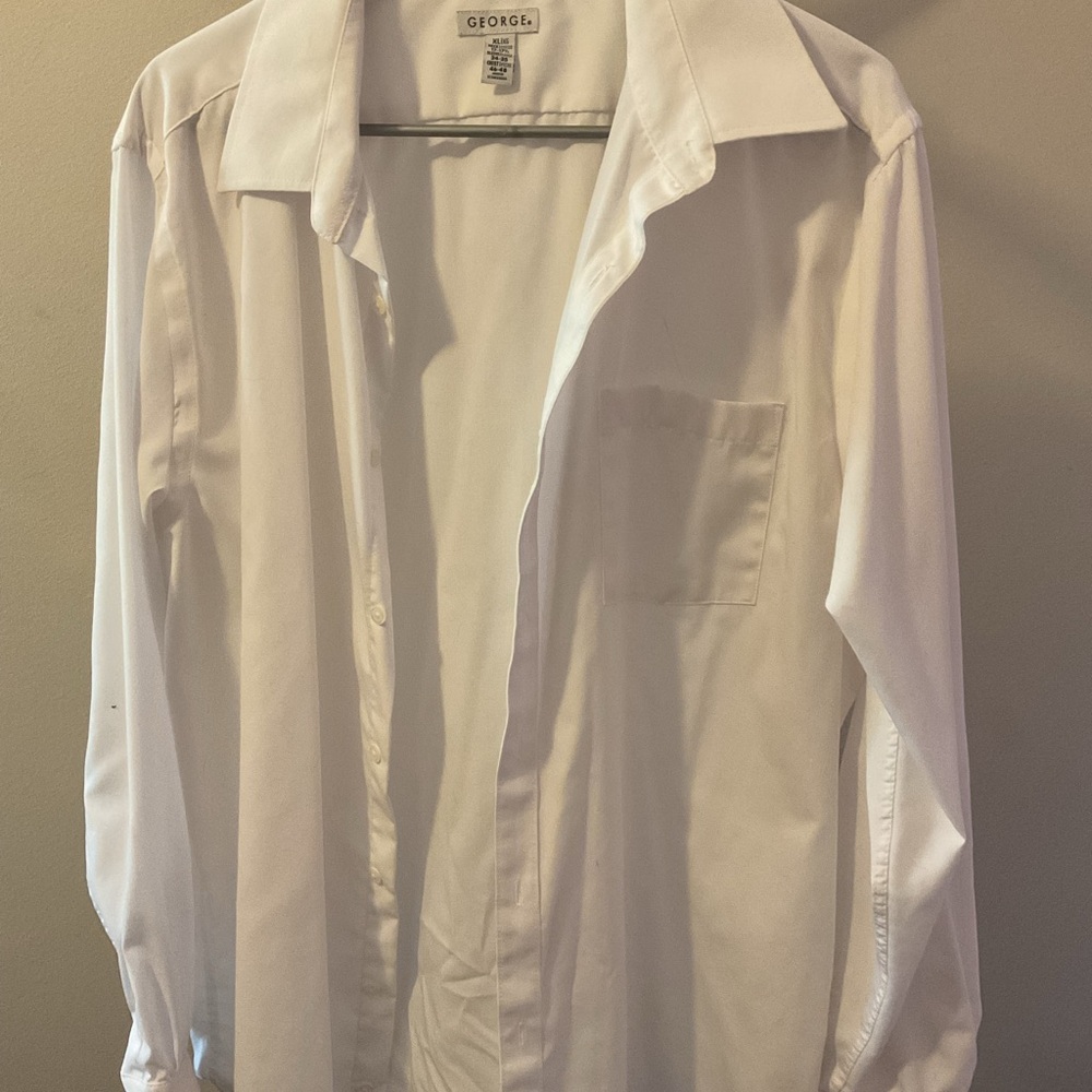 George Men's Classic White Dress Shirt